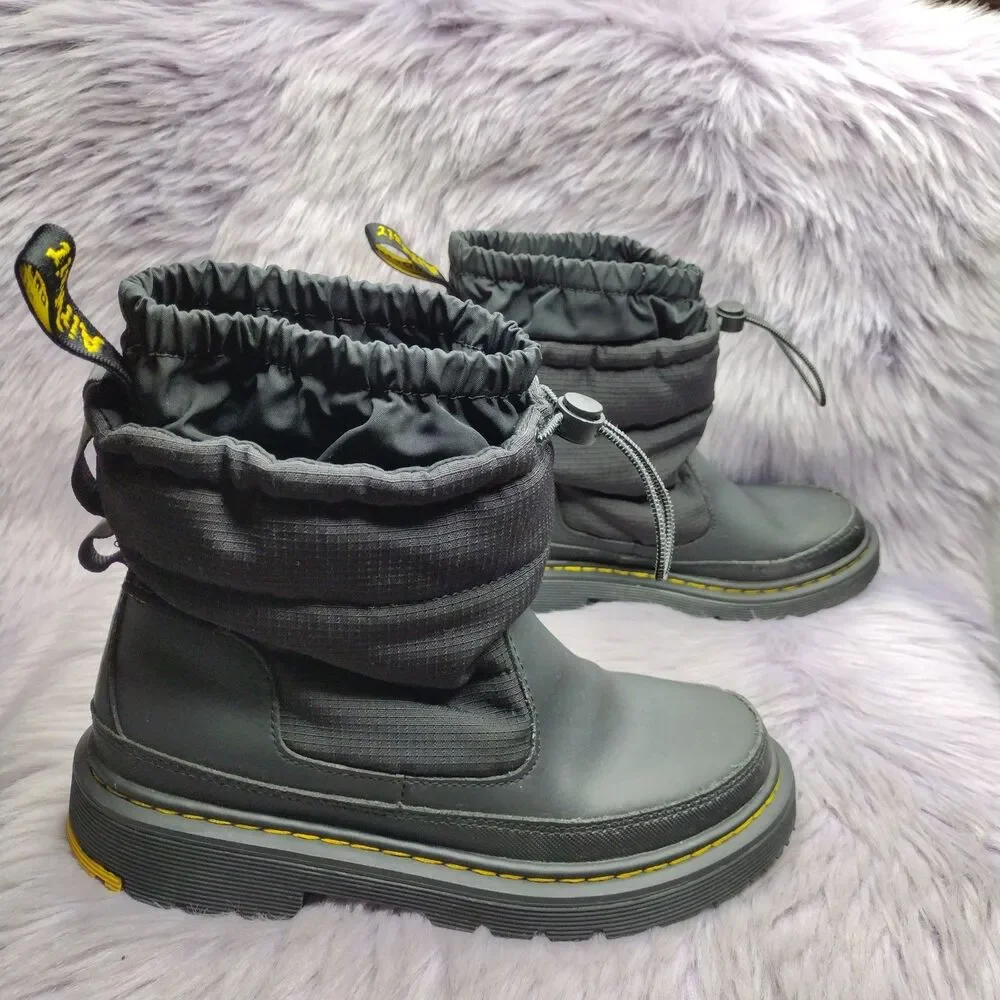 Dr Martens Junior Cullen Fleece Lined Winter Boots Kids Size 3 Black Pull On